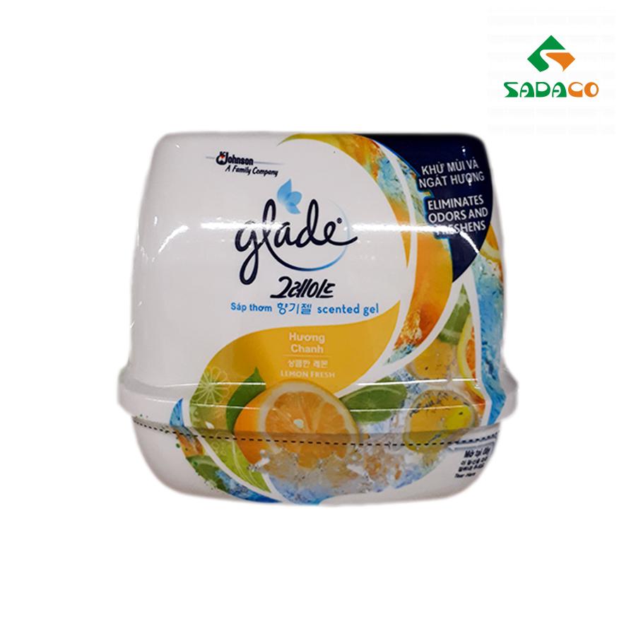 AFGLGFL0180X Glade Scented Gel Fresh Lemon Air Freshener 180g Box (1) - retouch