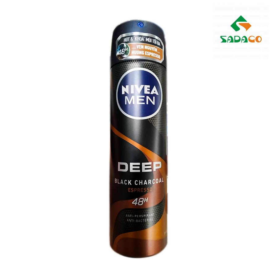 DBNIMDE0150B Nivea Men Deep Black Charcoal Espresso Deodorant Body Spray 150ml Bottle (1) - retouch