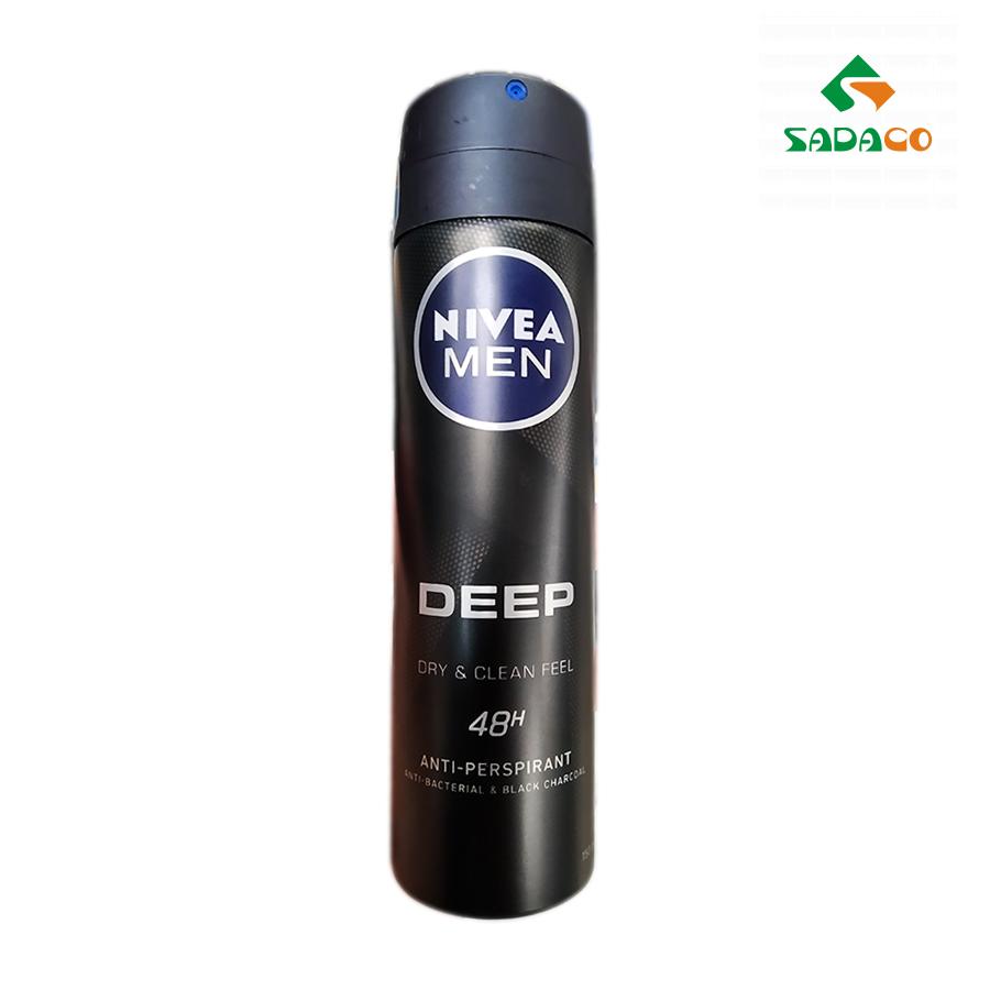 DBNIMDF0150B Nivea Men Deep Dry & Clean Feel Deodorant Body Spray 150ml Bottle (1) - retouch