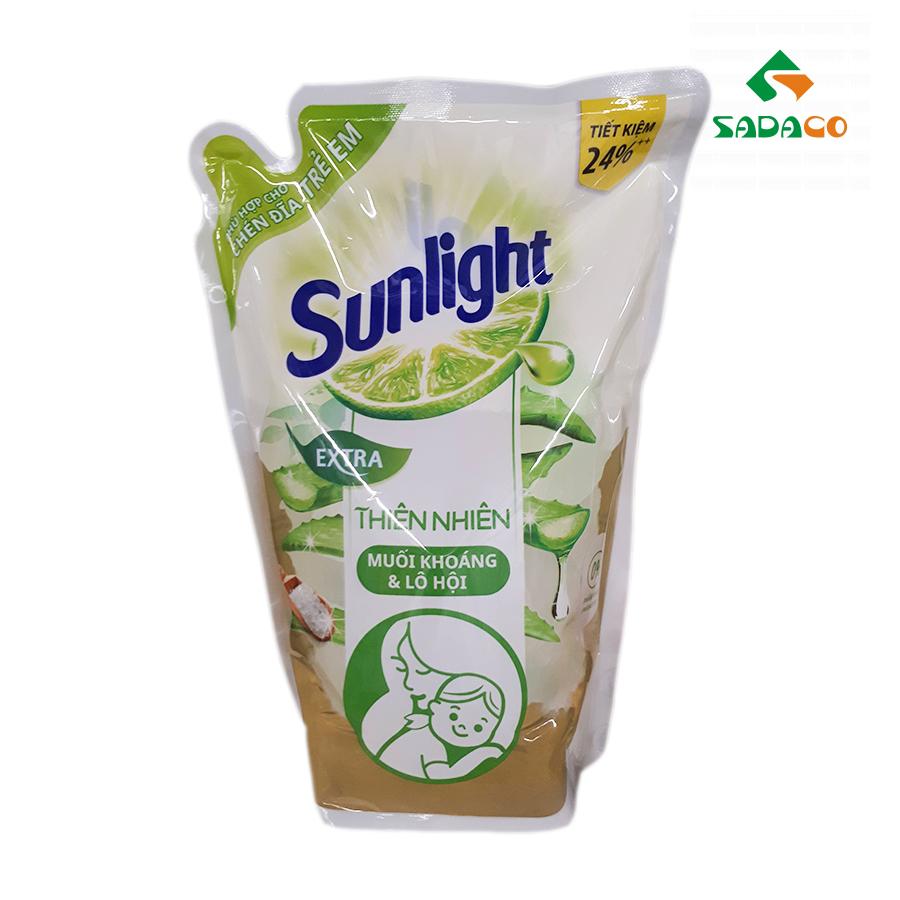DLSLNMA2100P Sunlight Nature Mineral Salt & Aloe Vera Dishwashing Liquid 2.1kg Pouch (1) - retouch