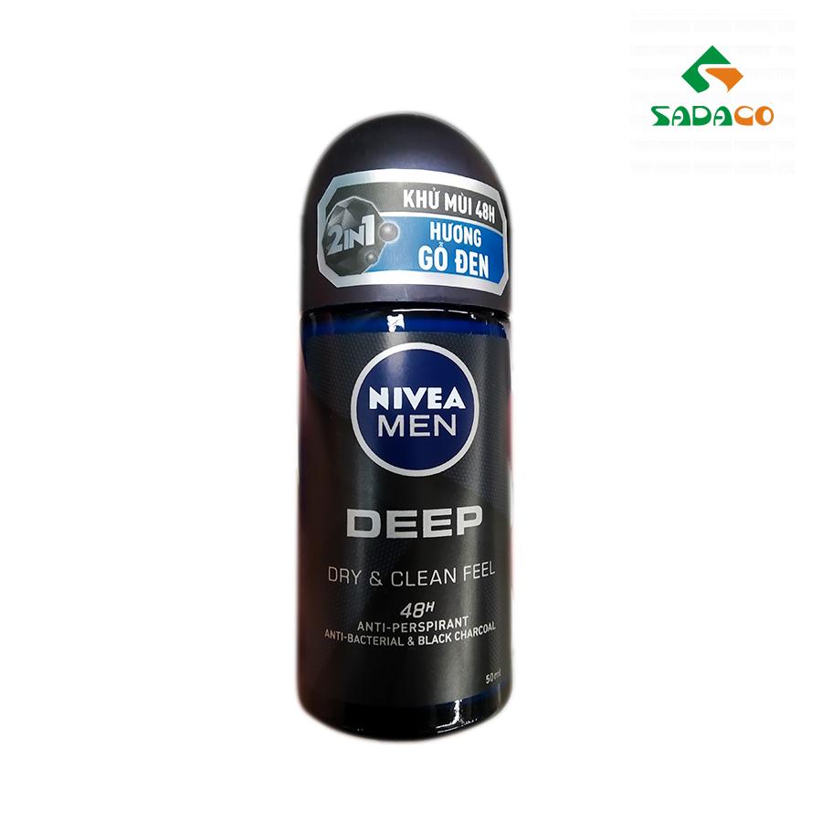 DRNIMDF0050B Nivea Men Deep Dry & Clean Feel Deodorant Roll-on 50ml Bottle (1) - retouch