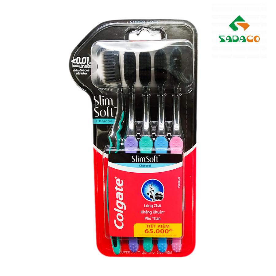 TBCGSCH0005X Colgate Slim Soft Charcoal Toothbrush 5item Box (1) - retouch