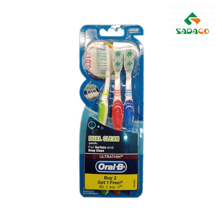 TBOBUDC0003X Oral-B Ultrathin Dual Clean Toothbrush 3item Box (1) - retouch