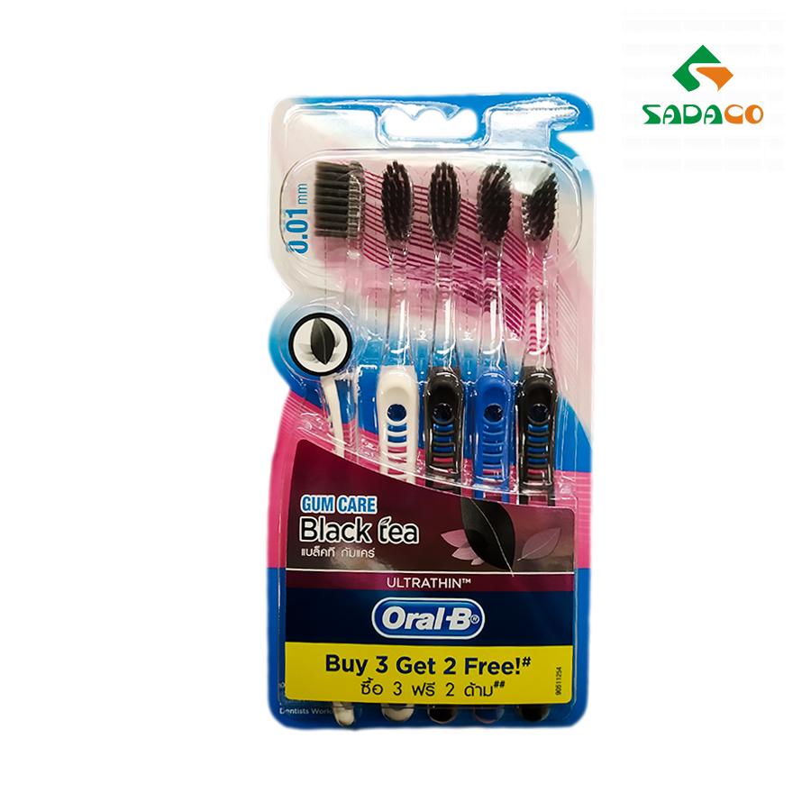 TBOBUGB0005X Oral-B Ultrathin Gum Care Black tea Toothbrush 5item Box (1) - retouch