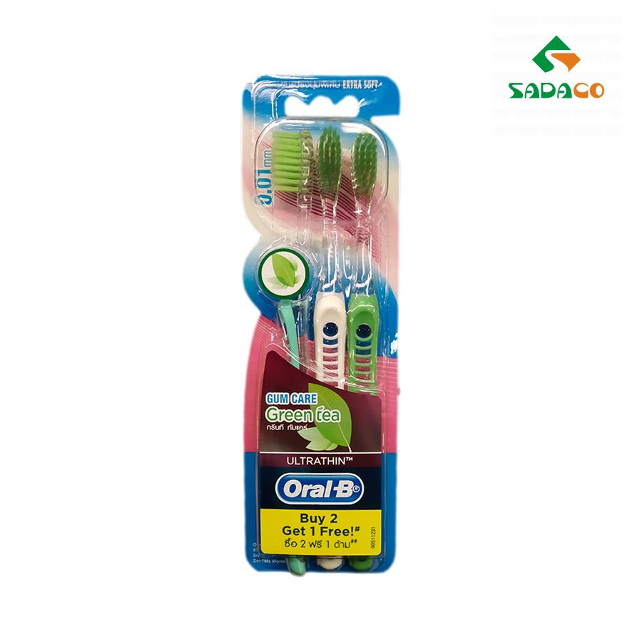 TBOBUGG0003X Oral-B Ultrathin Gum Care Green tea Toothbrush 3item Box (1) - retouch