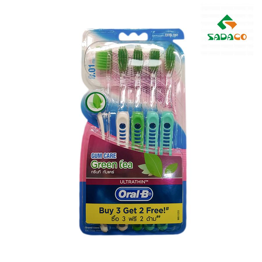 TBOBUGG0005X Oral-B Ultrathin Gum Care Green tea Toothbrush 5item Box (1) - retouch