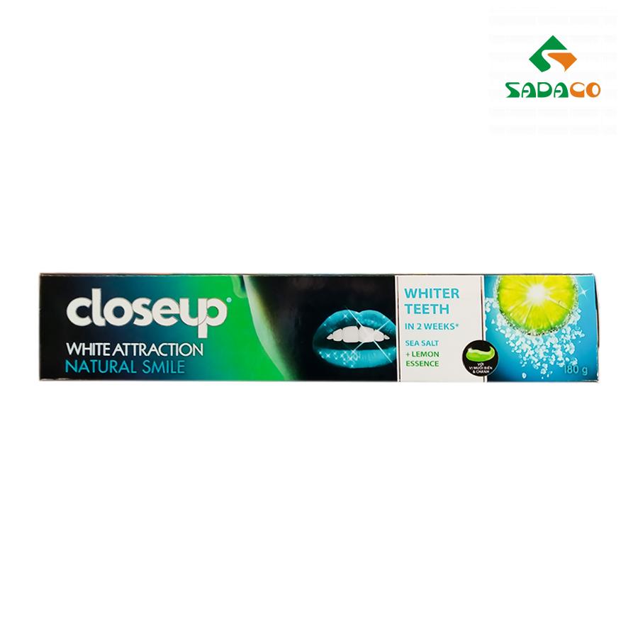 TPCUWNS0180X Closeup White Attraction Natural Smile Sea Salt + Lemon Essence Toothpaste 180g Box (1) - retouch