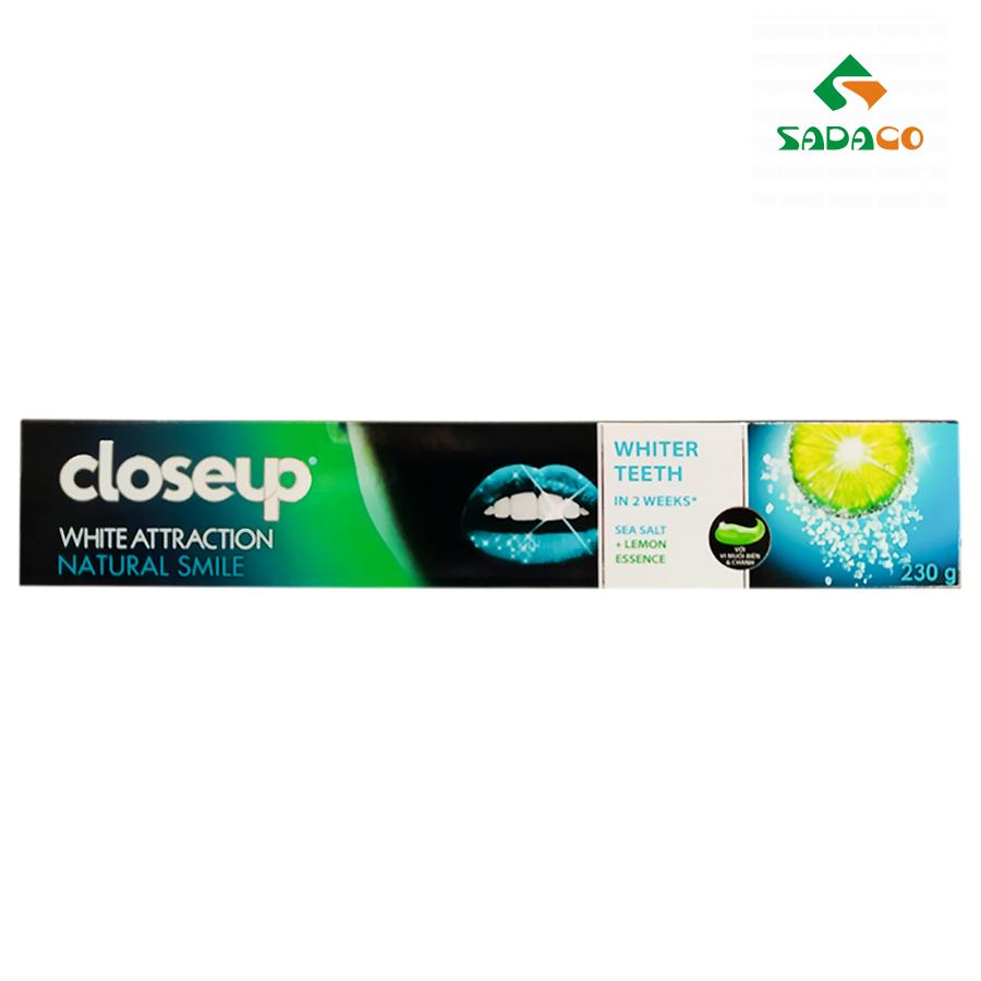 TPCUWNS0230X Closeup White Attraction Natural Smile Sea Salt + Lemon Essence Toothpaste 230g Box (1) - retouch