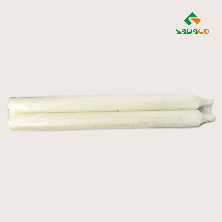 CDWWHCN0023W High Cylindrical White Wax Candle Plastic Wrap with non-Sticker (1)